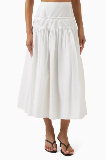 Accordion Maxi Skirt in Cotton-blend