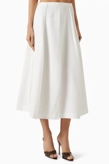 Curved Flare Skirt in City Twill