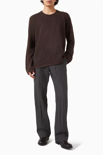 Rigid Striped Fuzzy Sweater in Knit