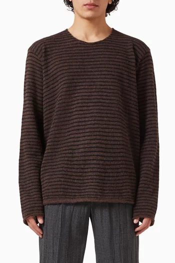 Rigid Striped Fuzzy Sweater in Knit