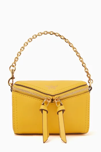 Nano Diamond 3D Bag Charm in Leather