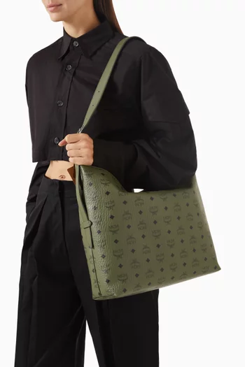 Large Aren Hobo Bag in Visetos Canvas