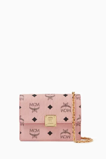 Mini Aren Chain Wallet in Visetos Canvas