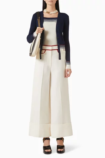 V-detail Wide-leg Pants in Crepe Couture