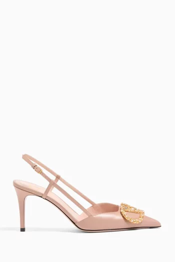 VLOGO Swarovski® Slingback Pumps in Calfskin