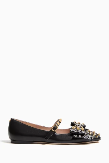 Bowow Mary Jane Ballerina Flats in Kidskin