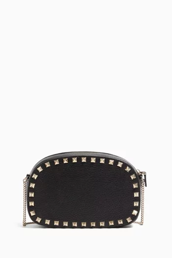 Mini Rockstud Crossbody Bag in Grainy Calfskin
