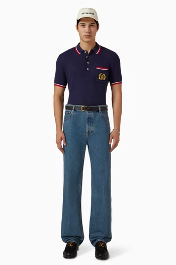 VG Patch Polo Shirt in Cotton