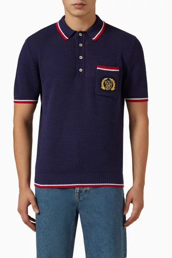 VG Patch Polo Shirt in Cotton