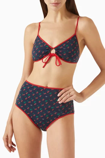 Cherryfic-print Bikini Set in Lycra