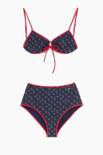 Cherryfic-print Bikini Set in Lycra