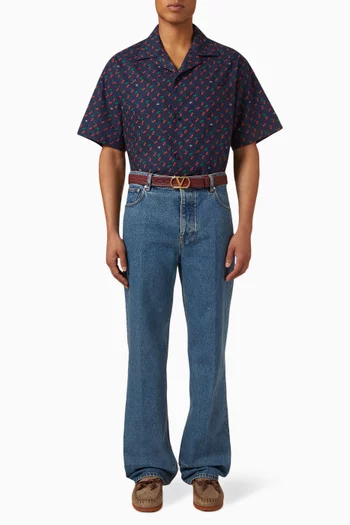 Cherryfic Bowling Shirt in Cotton Poplin