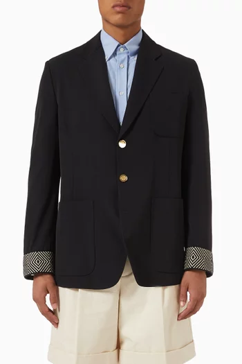 Single-breasted Jacket in Wool Blend
