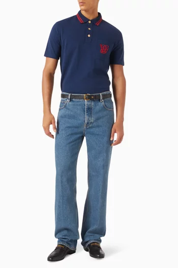 Logo-embroidered Polo Shirt in Cotton-piqué