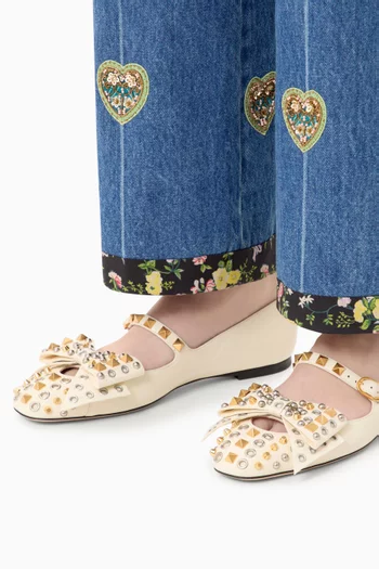 Bowow Mary Jane Ballerina Flats in Kidskin