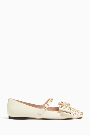 Bowow Mary Jane Ballerina Flats in Kidskin