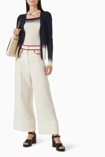 بلوزة مطرزة بشعار Chez Valentino‏ صوف