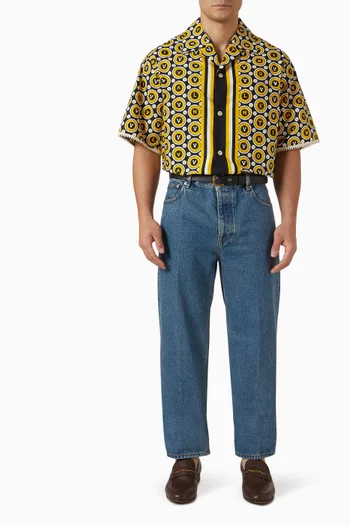 Bulles Royales Bowling Shirt in Cotton-poplin