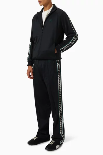 Tape-trim Track Pants in Cotton Blend