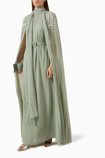Embellished Scarf-style Maxi Dress