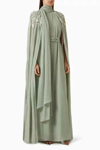 Embellished Scarf-style Maxi Dress