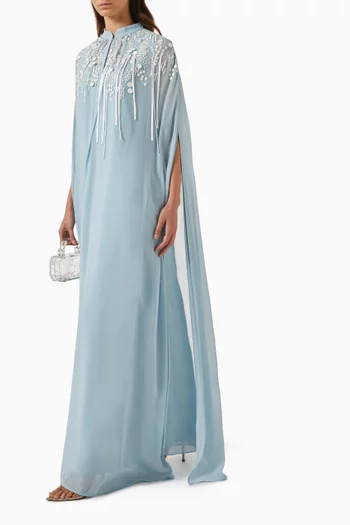 Bijou Embellished Cape-style Maxi Dress