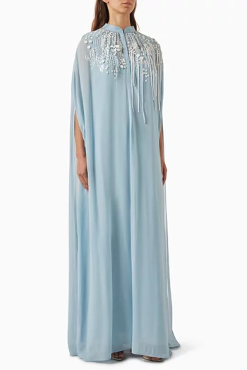 Bijou Embellished Cape-style Maxi Dress