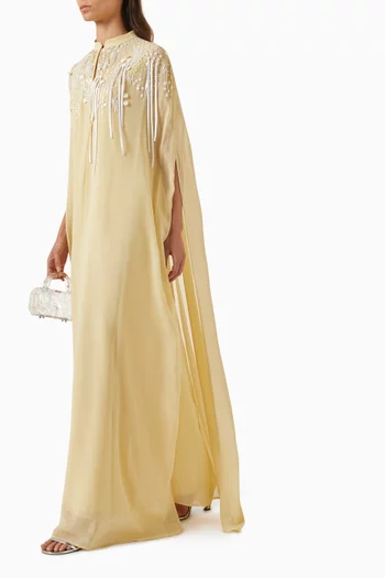 Bijou Embellished Cape-style Maxi Dress