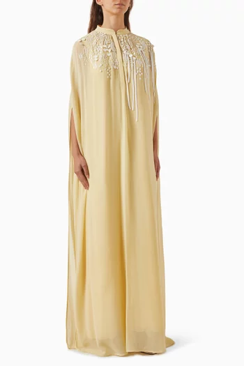 Bijou Embellished Cape-style Maxi Dress