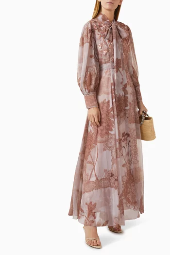 Serena Printed Scarf Maxi Dress