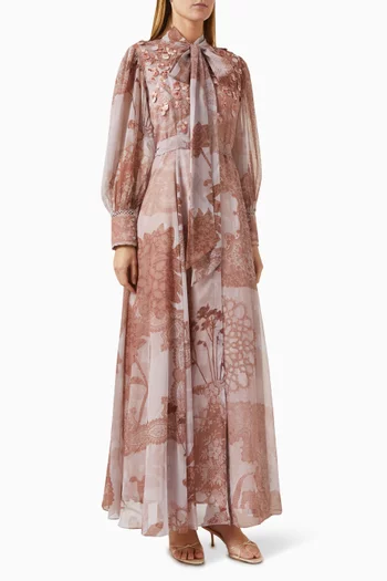 Serena Printed Scarf Maxi Dress