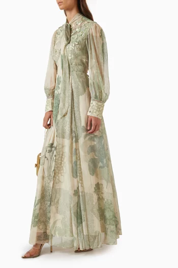 Serena Printed Scarf Maxi Dress