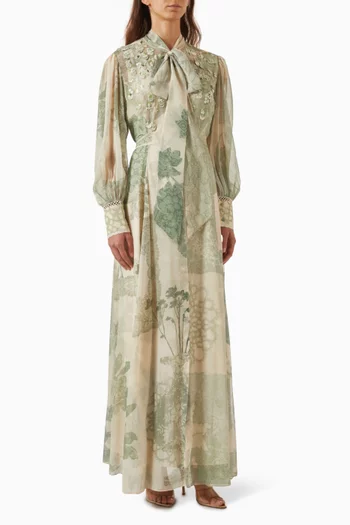 Serena Printed Scarf Maxi Dress