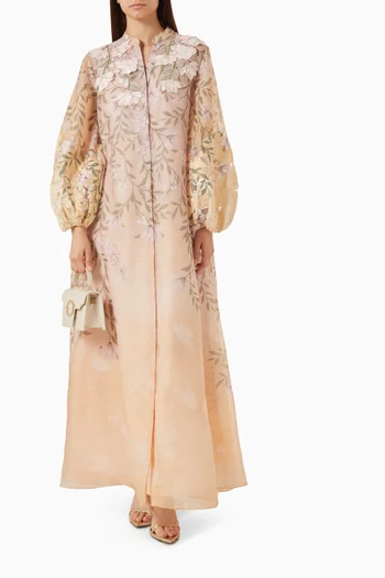Serene 3D Floral Applique Dress in Organza