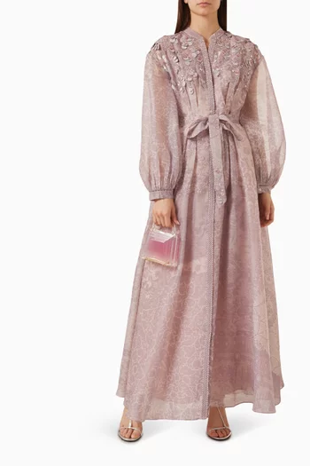 Amourette Belted Dress in Organza