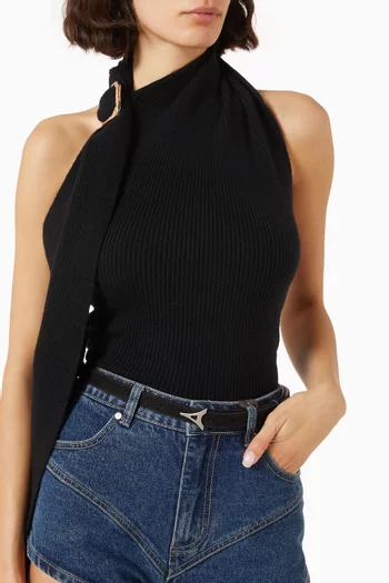 Eiffel Slim Belt in Vegan Suede