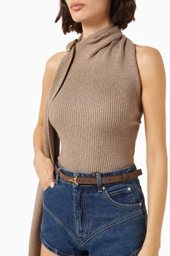 Eiffel Slim Belt in Vegan Suede
