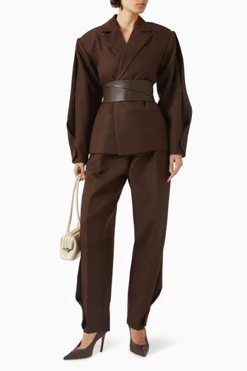 جاكيت بتصميم ملفوف وحزام