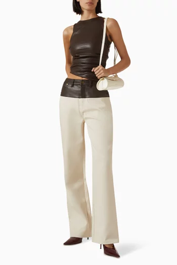 Renee Boyfriend Jeans in Denim & Vegan Leather