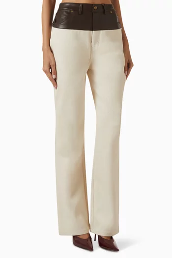 Renee Boyfriend Jeans in Denim & Vegan Leather