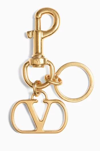 VLOGO Bag Charm Key Ring in Metal