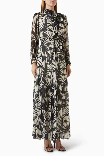 Tropical Maxi Dress in Chiffon