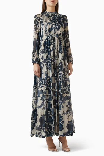 Floral Maxi Dress in Chiffon