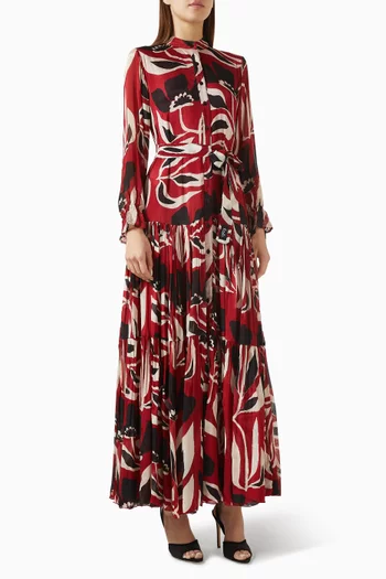 Printed Maxi Dress in Chiffon