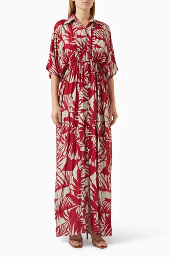 Tropical Shirt Kaftan in Muslin