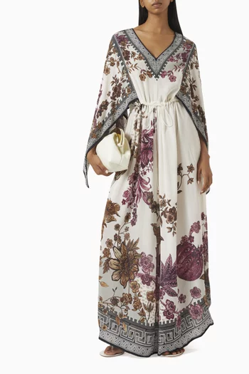 Parma Belted Kaftan in Bemberg Crepe