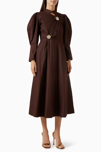 Vera Embellished Dress in Cotton-poplin
