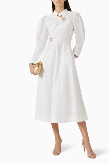 Vera Embellished Dress in Cotton-poplin