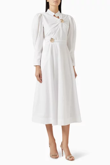 Vera Embellished Dress in Cotton-poplin