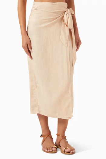 Naxos Midi Skirt in Linen